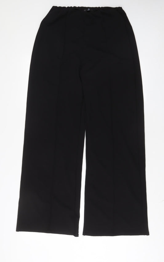 Missguided Womens Black Polyester Trousers Size 14 L31 in Regular