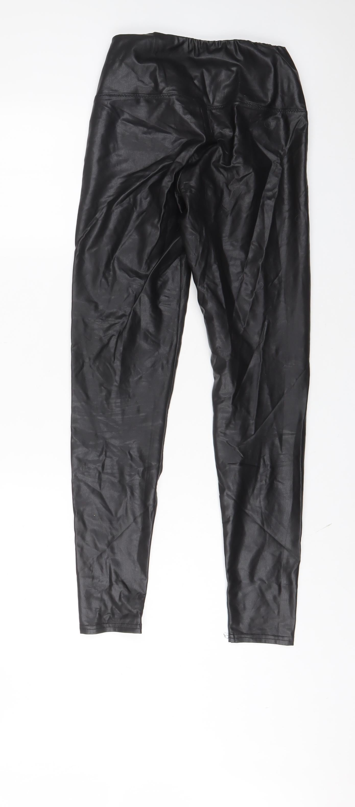 AllSaints Womens Black Polyurethane Capri Leggings Size 8 L27 in