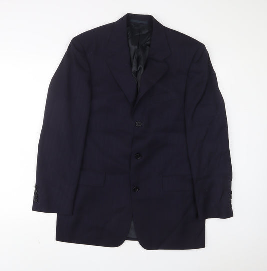 HUGO BOSS Mens Blue Wool Jacket Suit Jacket Size 40 Regular