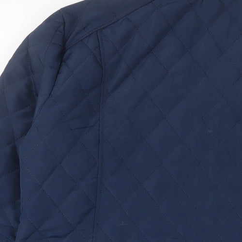 urban diva Mens Blue Quilted Jacket Size L Zip