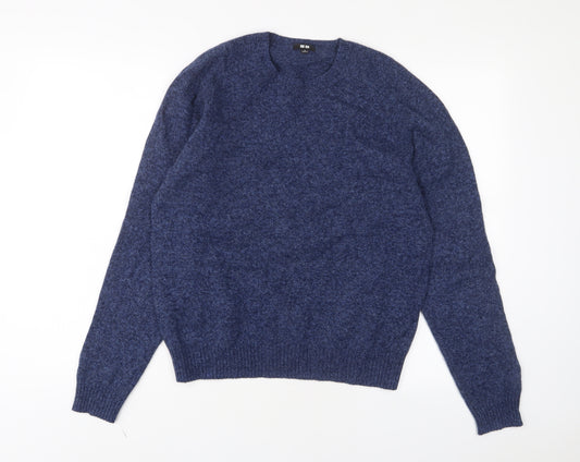 Uniqlo Womens Blue Crew Neck Wool Pullover Jumper Size M