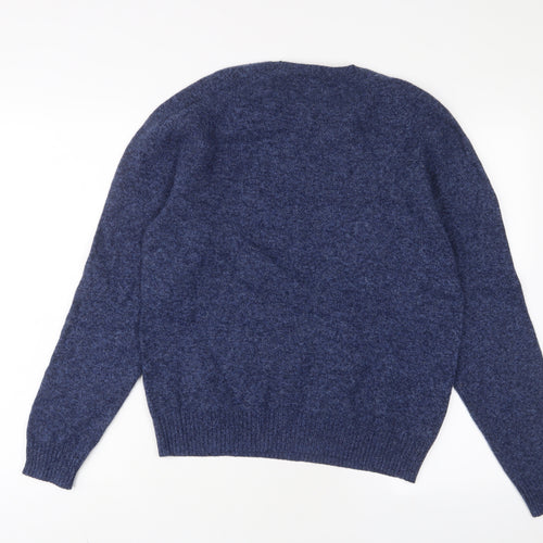 Uniqlo Womens Blue Crew Neck Wool Pullover Jumper Size M