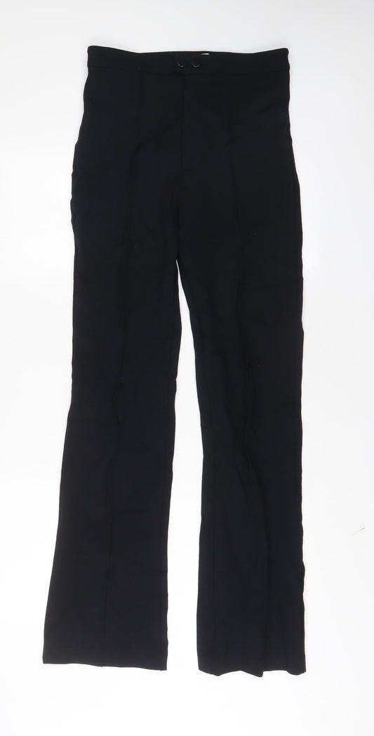 Abercrombie & Fitch Womens Black Viscose Trousers Size M L33 in Regular Zip