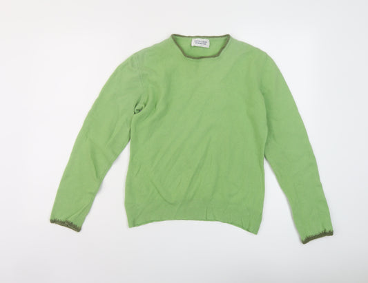 United Colors of Benetton Womens Green Crew Neck Wool Pullover Jumper Size L