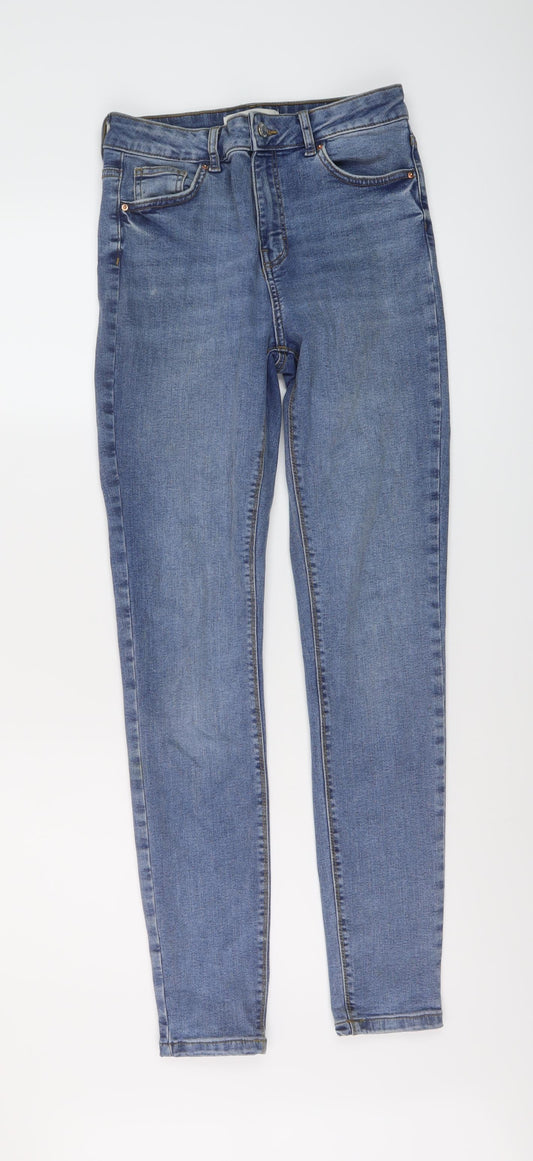 Denim & Co. Womens Blue Cotton Skinny Jeans Size 10 L30 in Regular Button