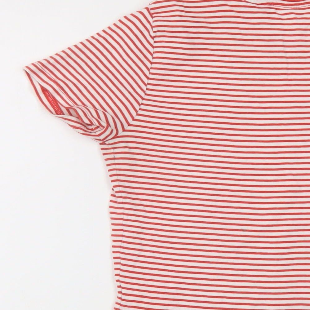 Levi's Womens Red Striped Cotton Basic T-Shirt Size XS Crew Neck