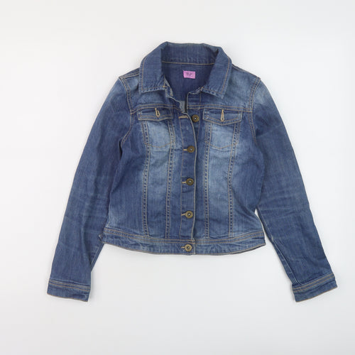 FF Girls Blue Jacket Size 9-10 Years Button