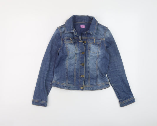 FF Girls Blue Jacket Size 9-10 Years Button