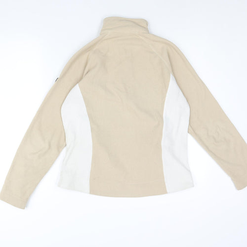 Campagnolo Womens Beige Colourblock Polyester Pullover Sweatshirt Size M Zip - Ribbed Logo