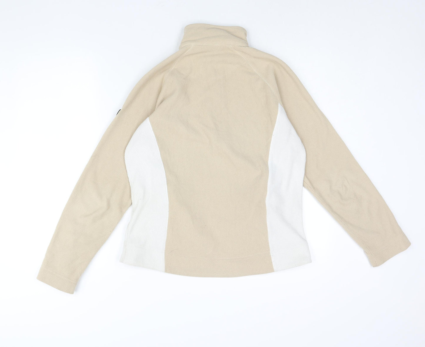 Campagnolo Womens Beige Colourblock Polyester Pullover Sweatshirt Size M Zip - Ribbed Logo