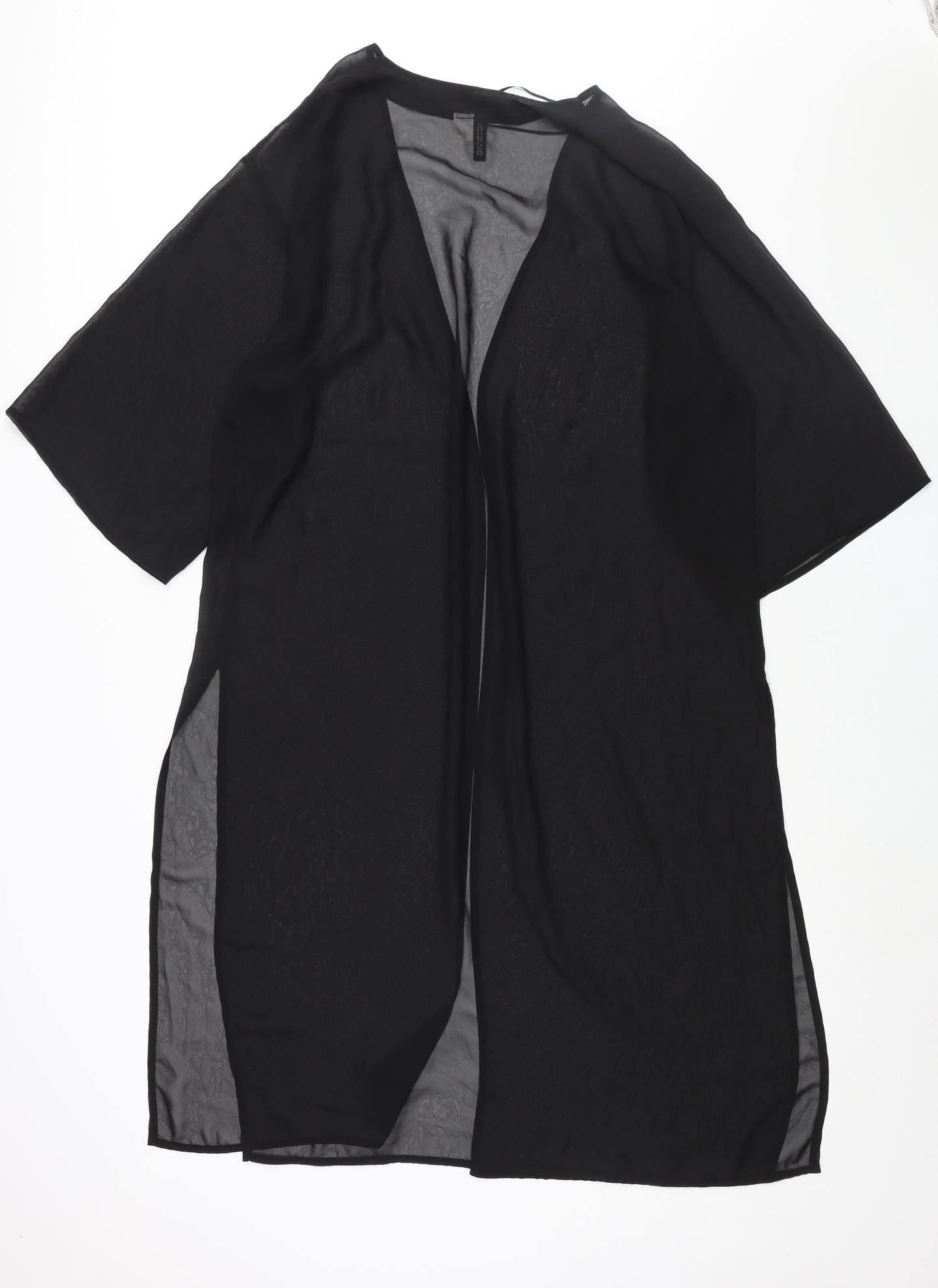 Divided by H&M Womens Black Polyester Kimono Blouse Size M V-Neck - Semi Sheer