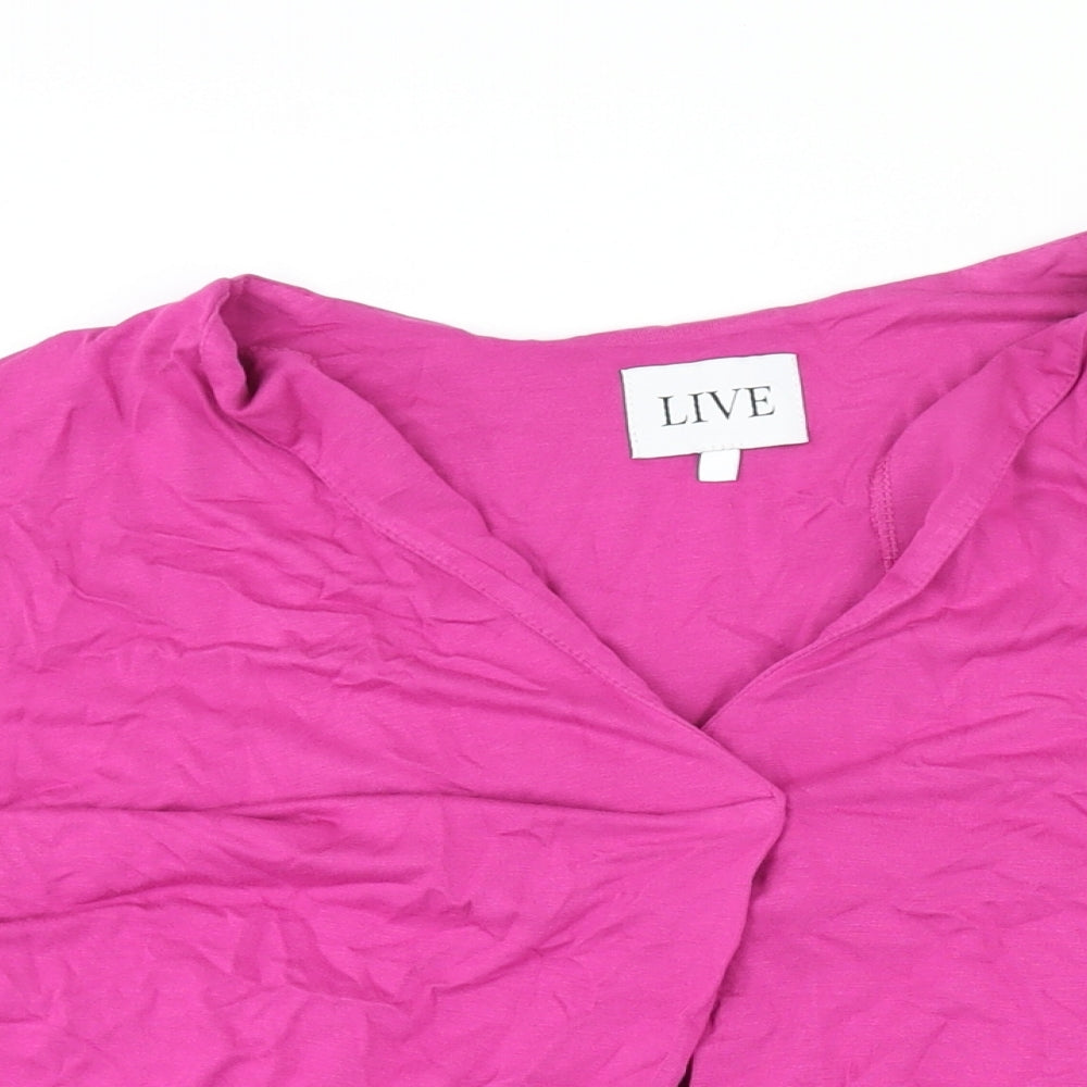 Live Womens Pink Viscose Tunic Blouse Size 20 V-Neck