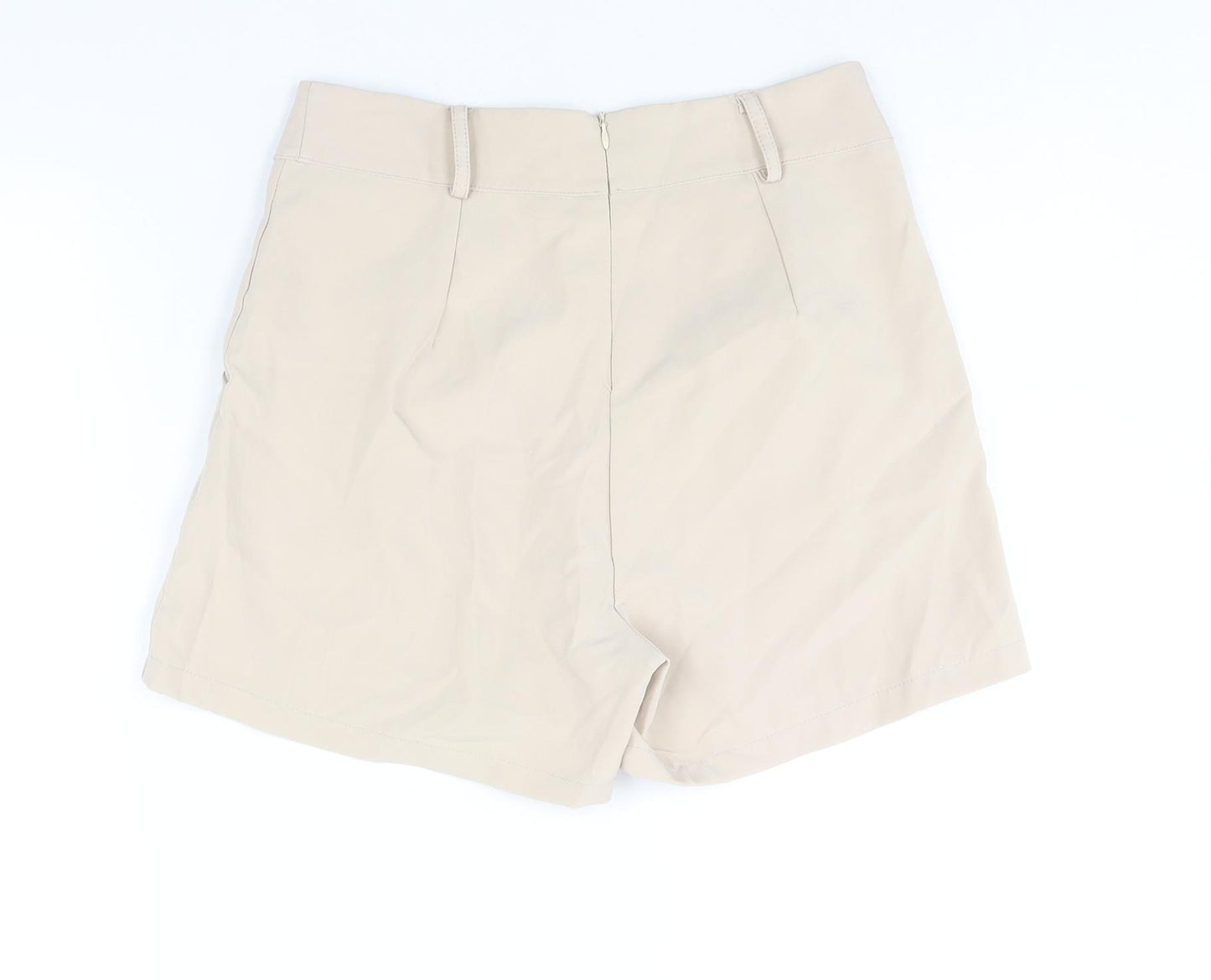 Quiz Womens Beige Polyester Sailor Shorts Size 10 L3 in Regular Zip - Button Detail