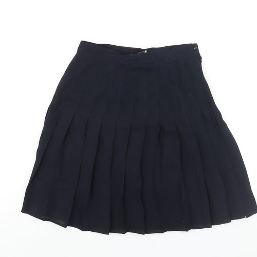 Tagg Womens Blue Polyester Pleated Skirt Size 12 Zip