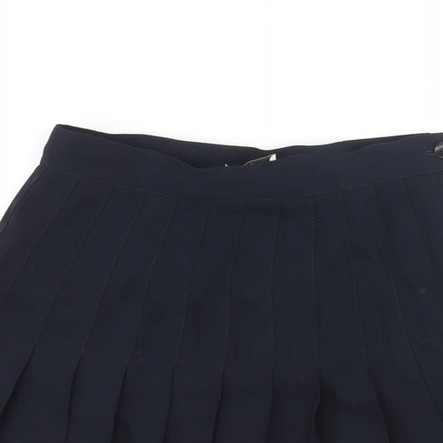 Tagg Womens Blue Polyester Pleated Skirt Size 12 Zip