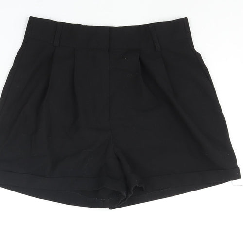 Nasty Gal Womens Black Polyester Basic Shorts Size 12 L3 in Regular Zip