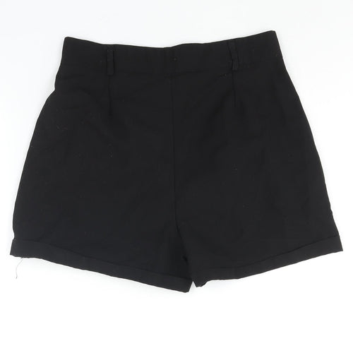 Nasty Gal Womens Black Polyester Basic Shorts Size 12 L3 in Regular Zip