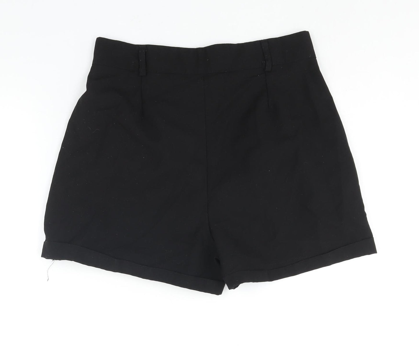 Nasty Gal Womens Black Polyester Basic Shorts Size 12 L3 in Regular Zip