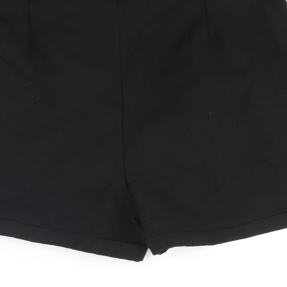 Nasty Gal Womens Black Polyester Basic Shorts Size 12 L3 in Regular Zip