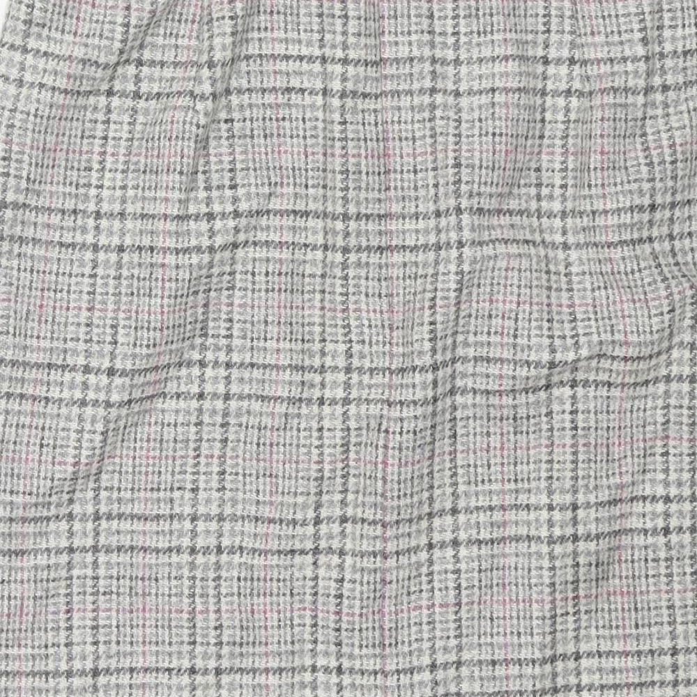 Cotswold Collections Womens Grey Check Wool Straight & Pencil Skirt Size 18 Zip