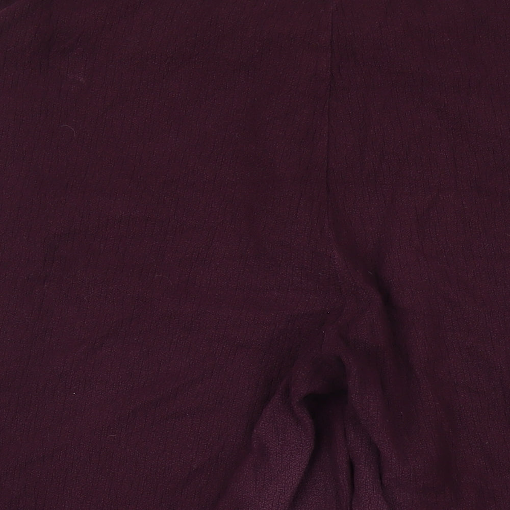 NEXT Womens Purple Cotton Capri Trousers Size 16 L20 in Regular