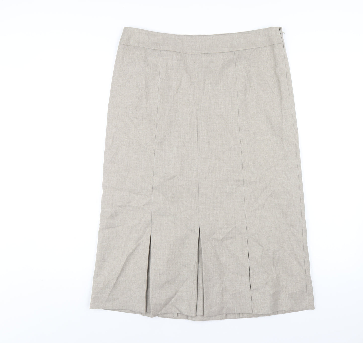 CC Womens Beige Polyester A-Line Skirt Size 12 Zip