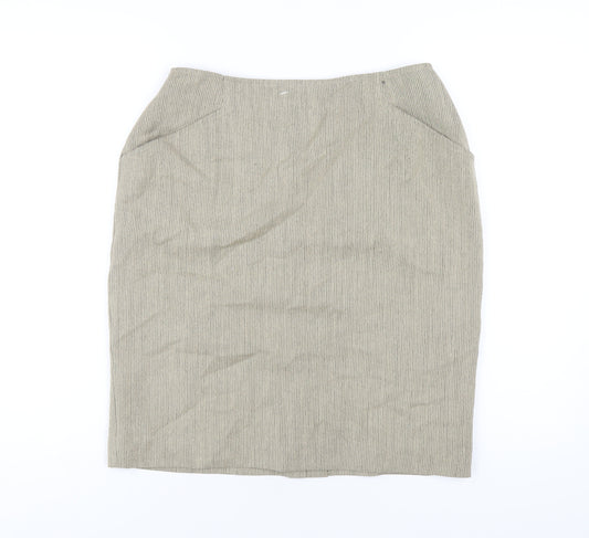 Jones New York Womens Beige Wool Straight & Pencil Skirt Size 10 Zip