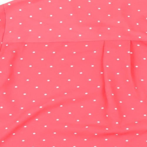 Marks and Spencer Womens Pink Polka Dot Polyester Basic Button-Up Size 22 Collared