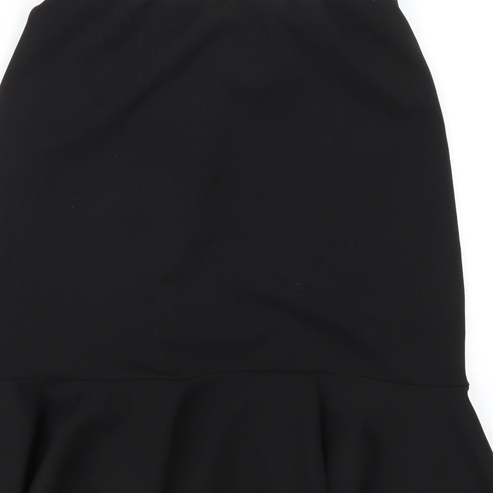 New Look Womens Black Polyester A-Line Skirt Size 10