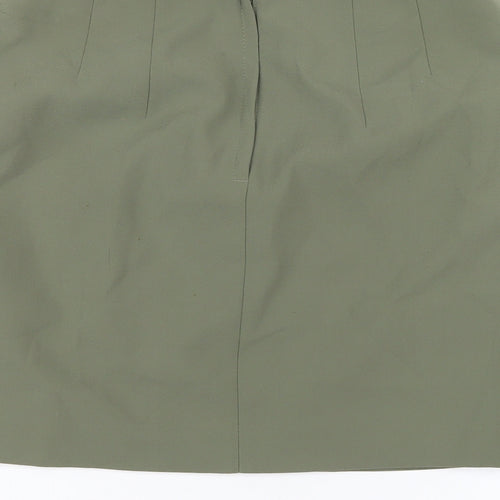 H&M Womens Green Polyester A-Line Skirt Size 10 Zip