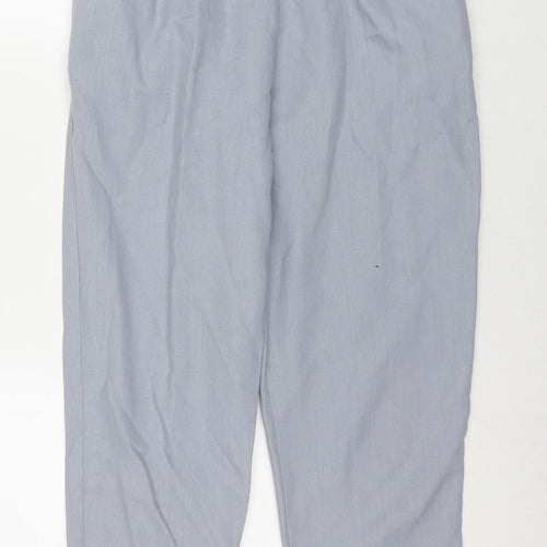 Marks and Spencer Womens Grey Polyester Trousers Size 12 L28 in Regular Zip