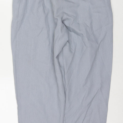 Marks and Spencer Womens Grey Polyester Trousers Size 12 L28 in Regular Zip