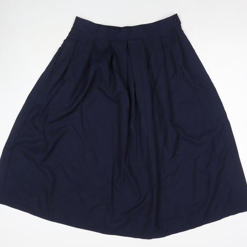 Nightingales Womens Blue Polyester Pleated Skirt Size 16 Zip