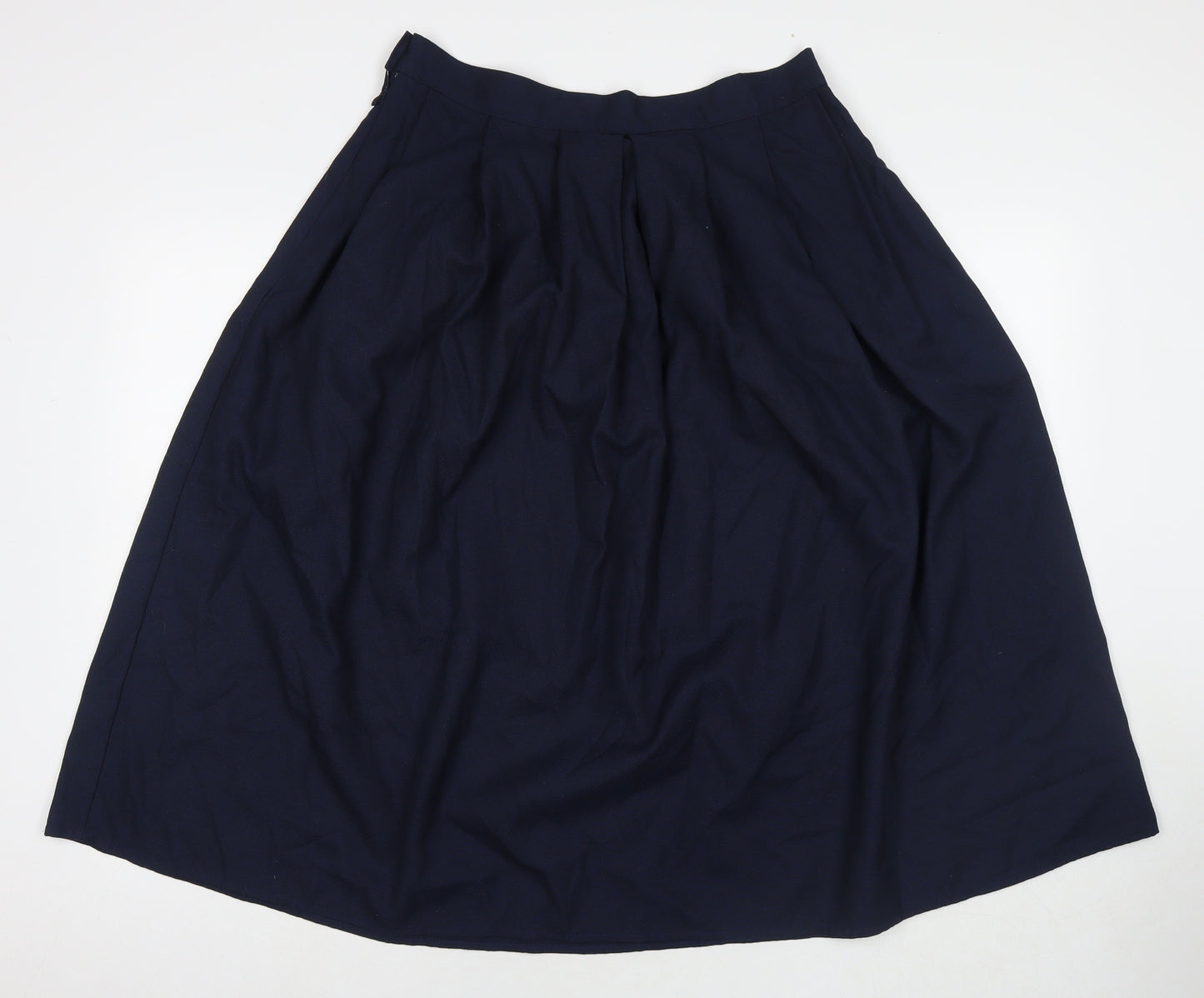 Nightingales Womens Blue Polyester Pleated Skirt Size 16 Zip