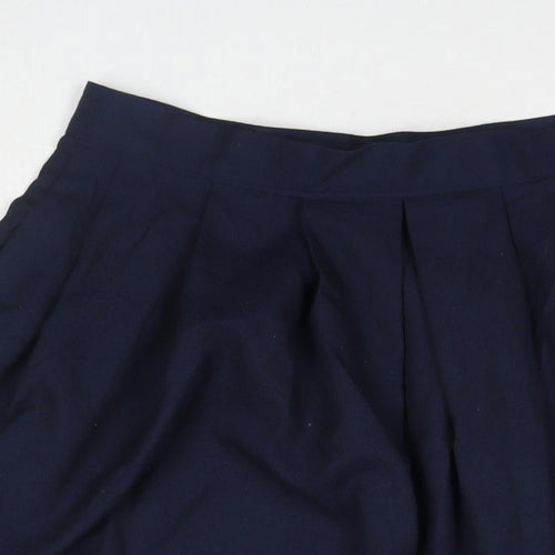 Nightingales Womens Blue Polyester Pleated Skirt Size 16 Zip