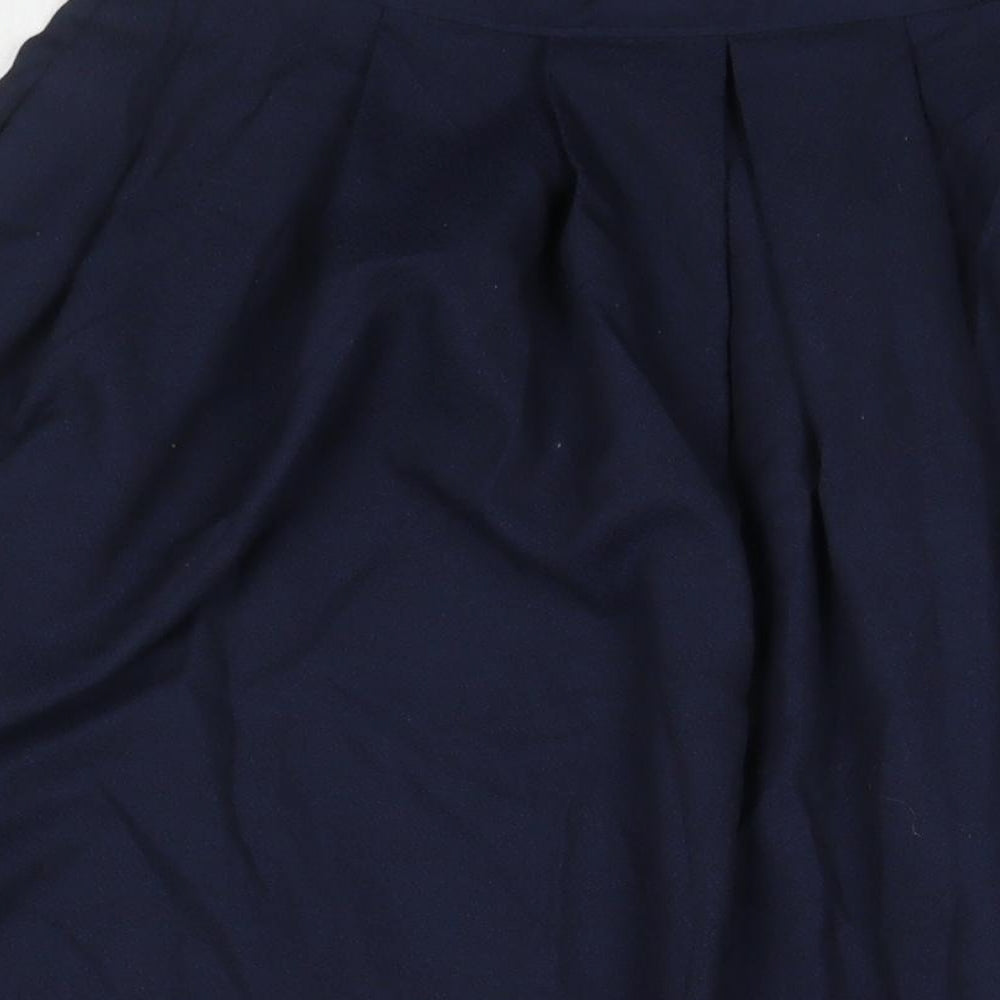 Nightingales Womens Blue Polyester Pleated Skirt Size 16 Zip