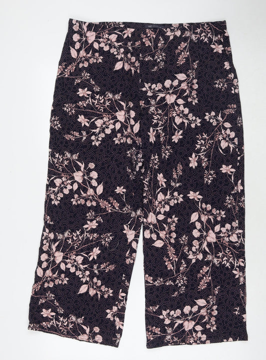 Marks and Spencer Womens Multicoloured Floral Viscose Harem Trousers Size 18 L26 in Regular