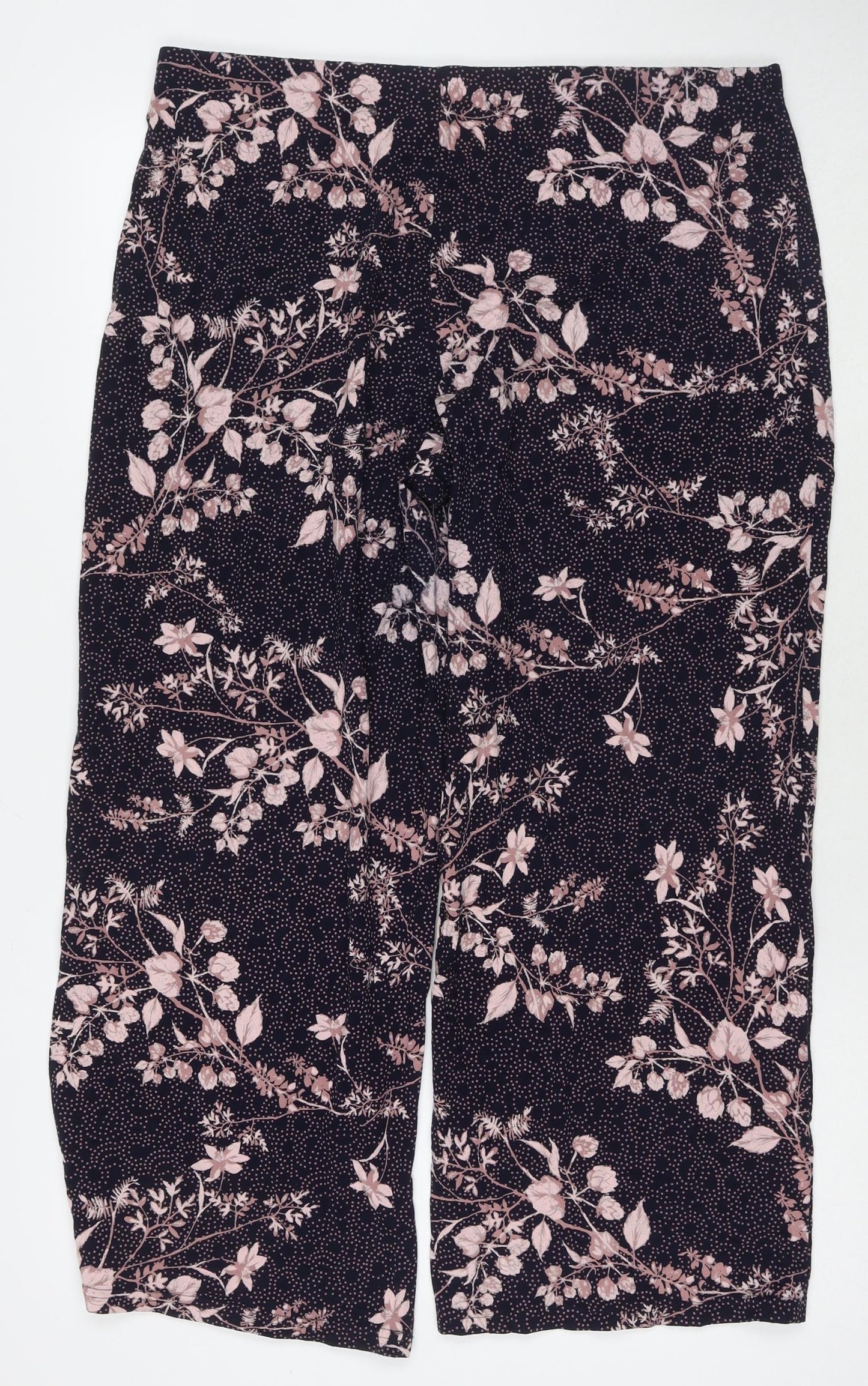 Marks and Spencer Womens Multicoloured Floral Viscose Harem Trousers Size 18 L26 in Regular