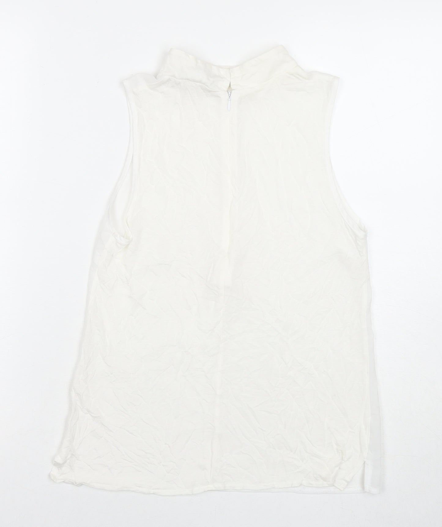 French Connection Womens White Polyester Basic Tank Size XS Round Neck