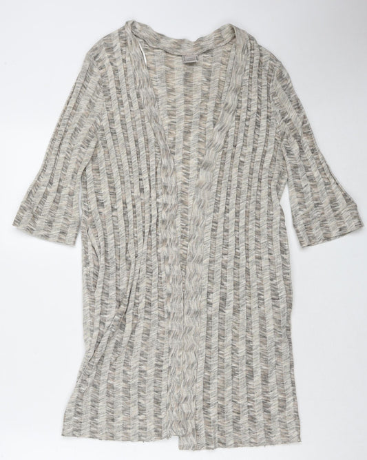 Zara Womens Beige V-Neck Cotton Cape Jumper Size S