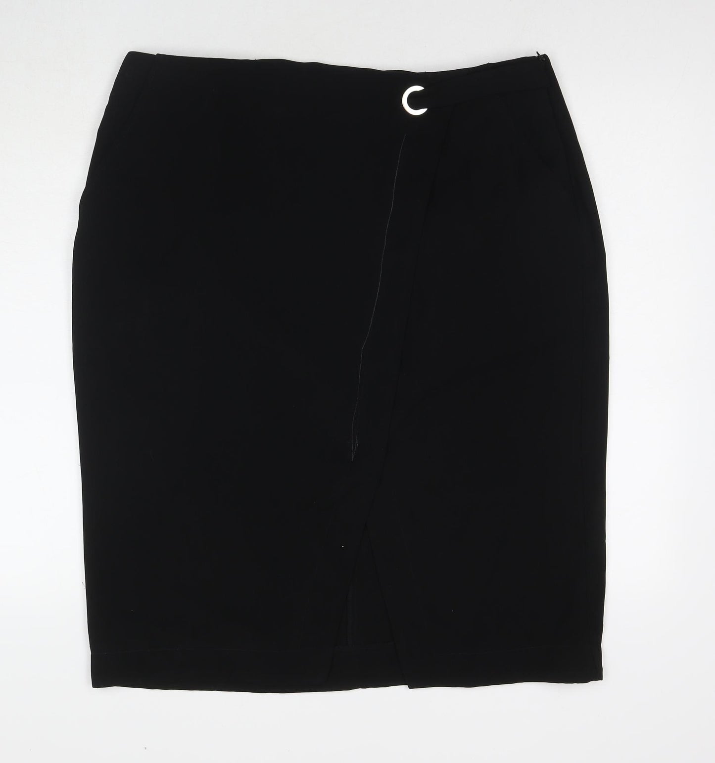 Dorothy Perkins Womens Black Polyester Straight & Pencil Skirt Size 18 Zip