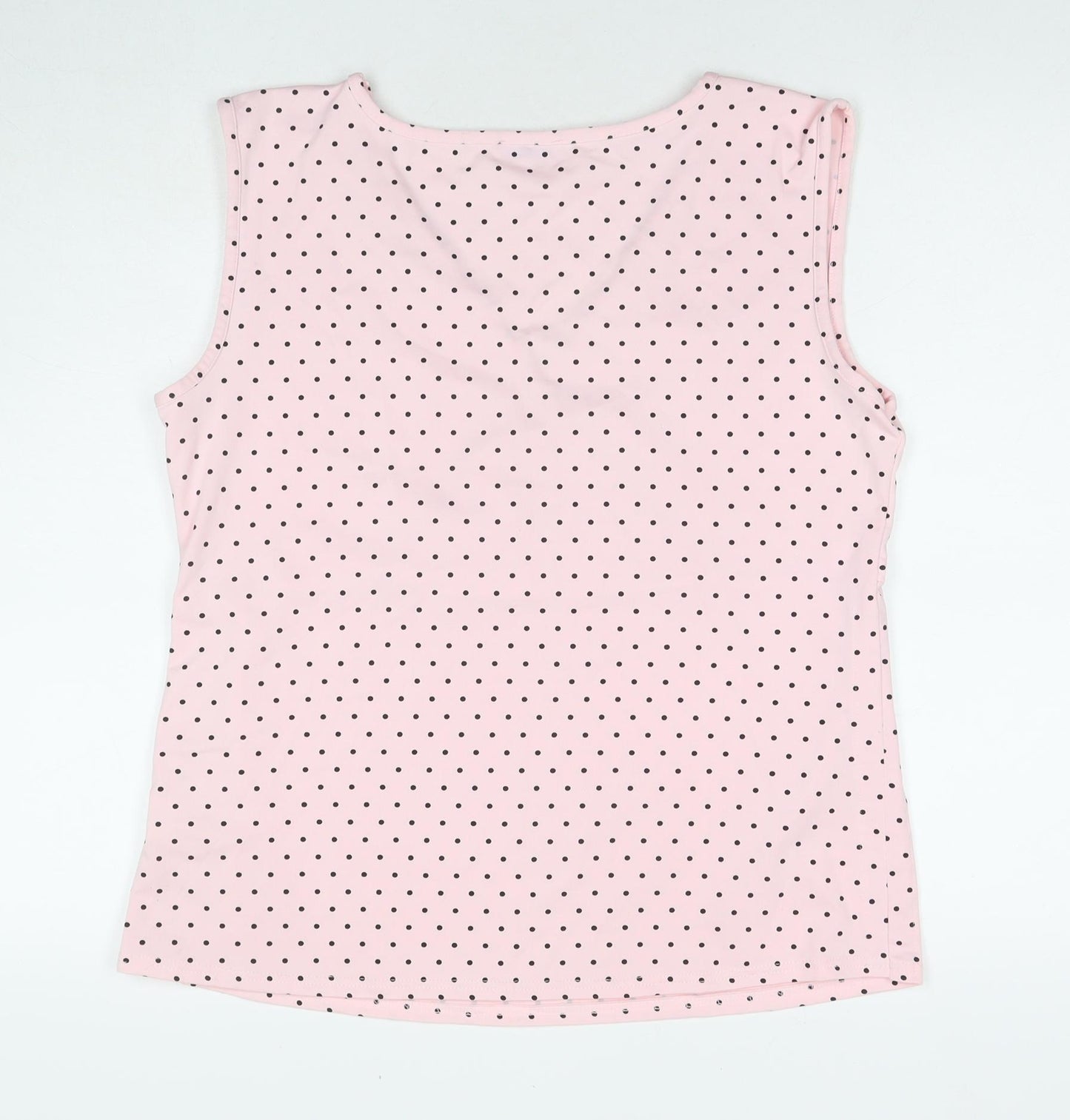 Chapter Womens Pink Polka Dot Polyester Basic Tank Size 20 V-Neck