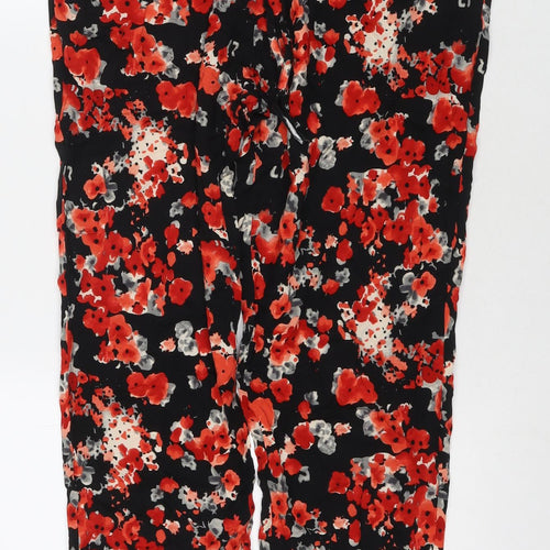 Klass Womens Multicoloured Floral Viscose Trousers Size 16 L26 in Regular Drawstring