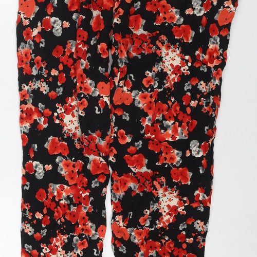 Klass Womens Multicoloured Floral Viscose Trousers Size 16 L26 in Regular Drawstring