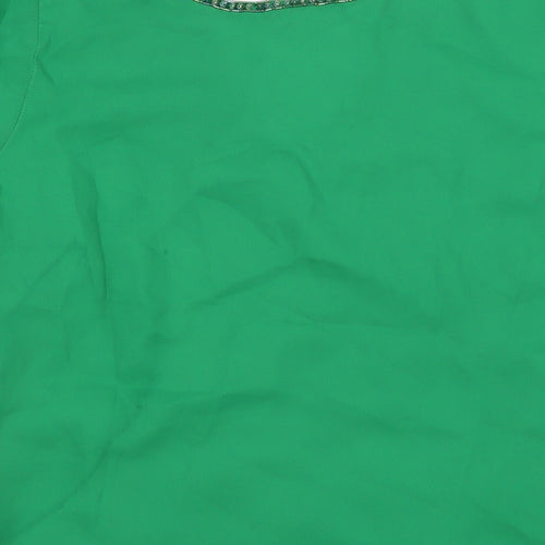 Together Womens Green Polyester Basic Blouse Size 14 V-Neck - Beaded Detail