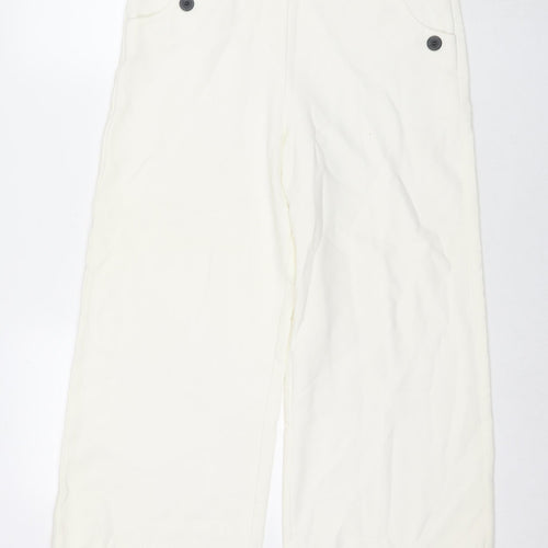 Topshop Womens White Polyester Cropped Trousers Size 14 L23 in Regular Zip