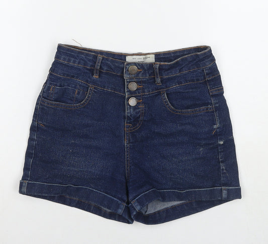 New Look Girls Blue Cotton Hot Pants Shorts Size 12 Years L3 in Regular Zip