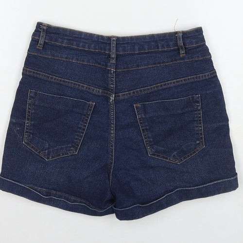 New Look Girls Blue Cotton Hot Pants Shorts Size 12 Years L3 in Regular Zip