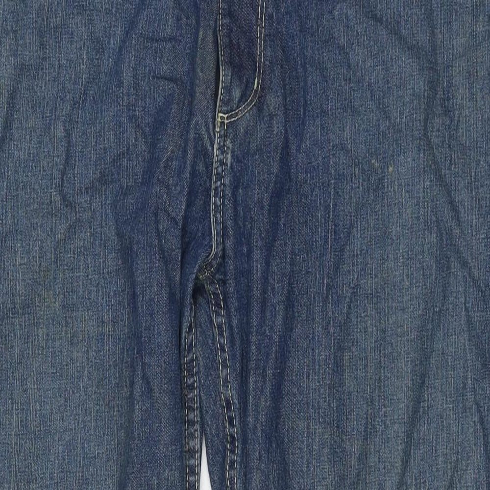 Blue Harbour Mens Blue Cotton Straight Jeans Size 36 in L29 in Regular Zip