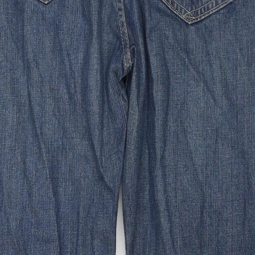 Blue Harbour Mens Blue Cotton Straight Jeans Size 36 in L29 in Regular Zip